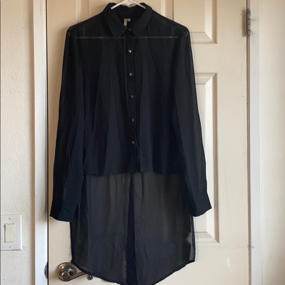 Mono B asymmetrical shirt cross detail in the back